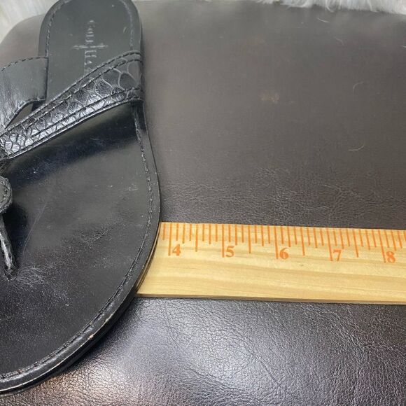 Cole Haan black thong leather sandals Flip Flops Woman’s Size 7.5B - Picture 9 of 10